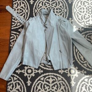 Wild Honey light blue leather jacket